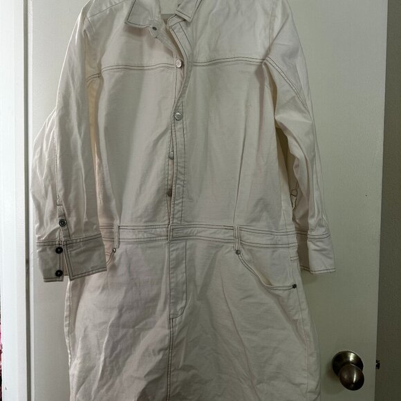 PLUS SIZE - Pilcro Long Sleeve Denim Micro Mini Skirt Dress - Picture 2 of 2